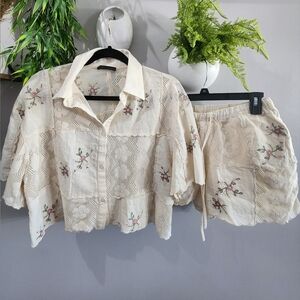 Zara Embroidered Short Set